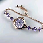 Shiny Rhinestone Watches Flower Shape Design Bands Chain Bracelet Watch Casual Styles