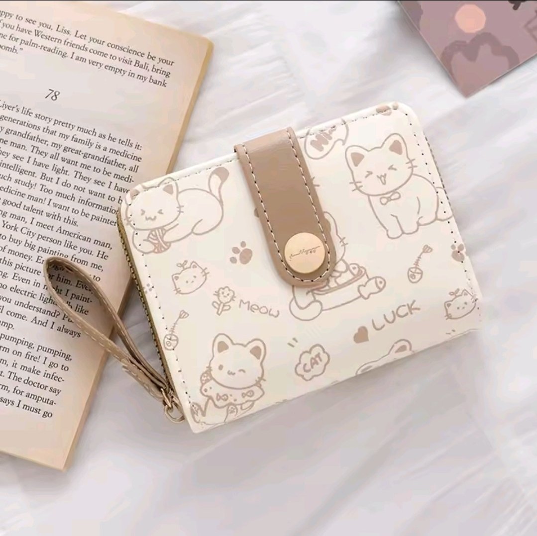 2026/06/1000176285.Jpg Fashion Cute Cat Short Wallet - Image 1