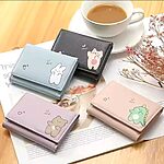 Women's Leather Short Folding Wallet